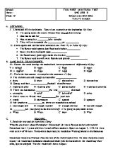 The first mid-term test English 8 - School year 2021-2022